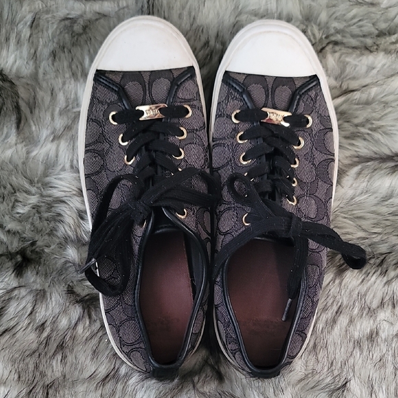 Coach Black and Gray Signature Sneakers - Picture 15 of 16
